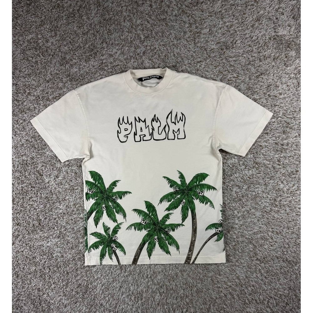 Palm Angels Men's Palm and Skull White T-Shirt Size Small